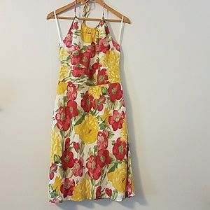 NWT ann taylor loft floral silk halter dress